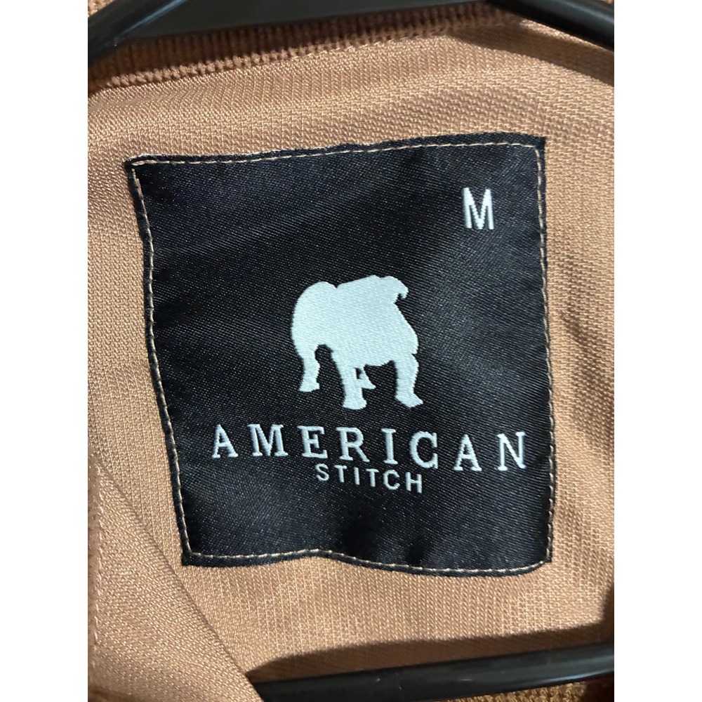 American Stitch Corduroy Patchwork Shirt In Brown - Size Medium (L14) - Picture 3 of 9